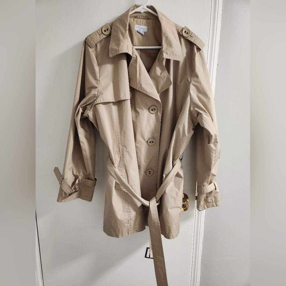 K.Jordan Beige Trench Coat, size 2x